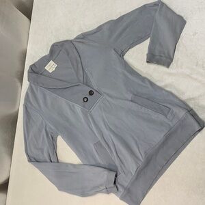 Banana Republic gray pullover sweatshirt cowl shawl collar pockets wm med soft